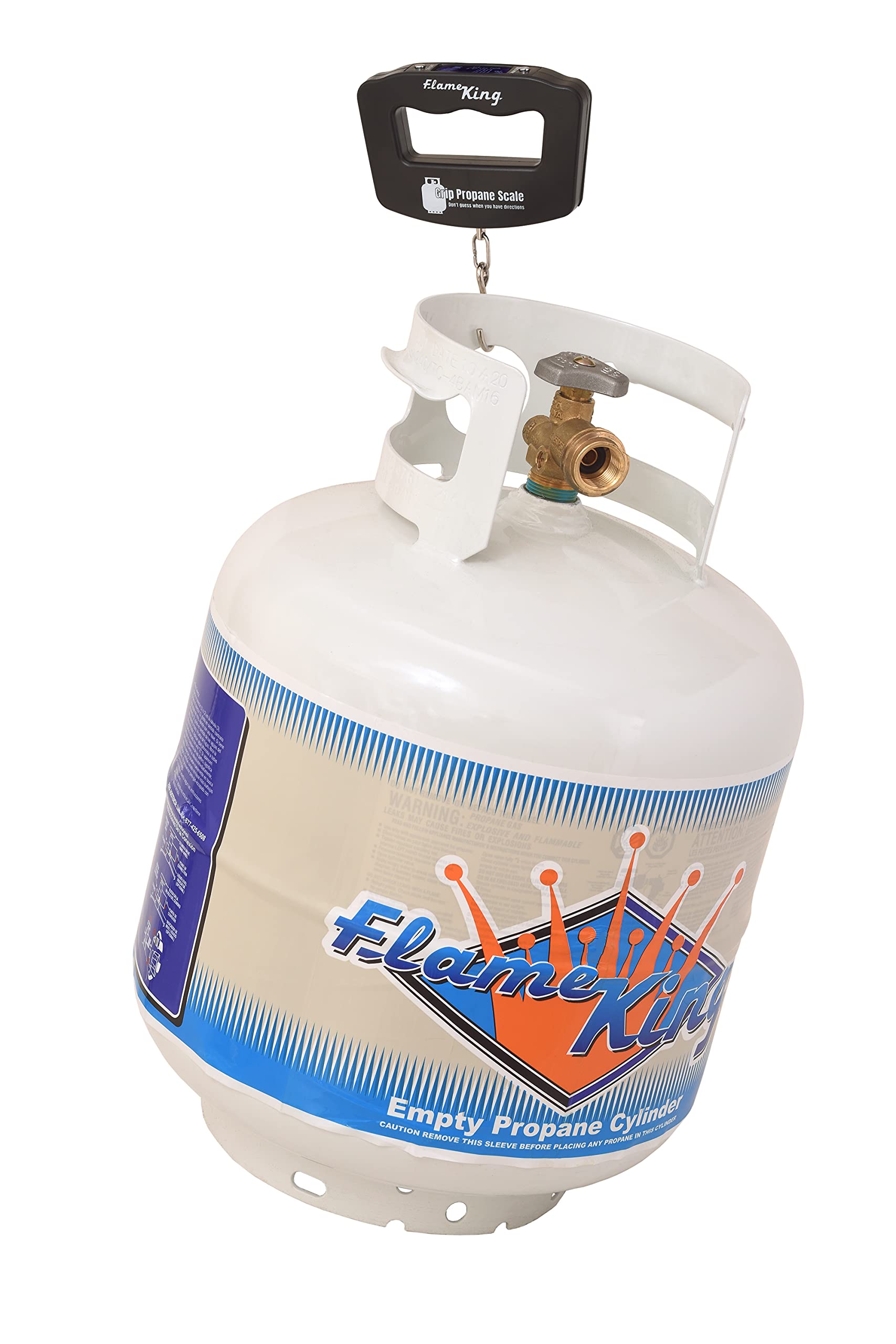 Flame King durable weight hook closeup showing secure tank attachment benefit