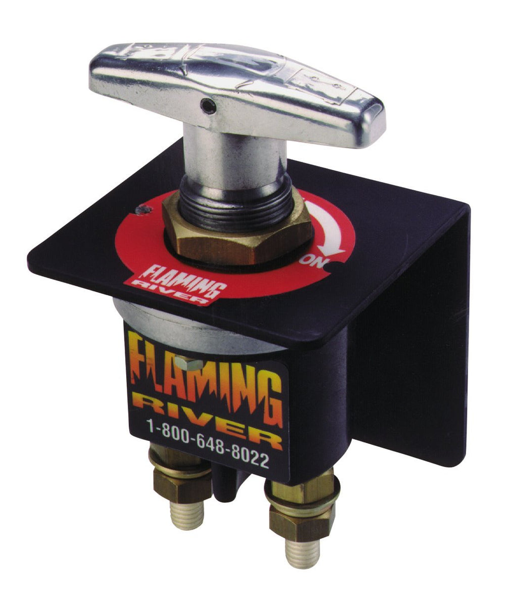 Flaming River FR1003 front view showing T-handle and bracket for secure, easy disconnect