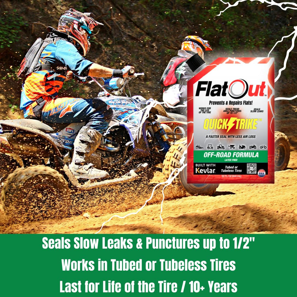 FlatOut QuickStrike cap and nozzle close detail showing user-friendly, leak-free dispensing