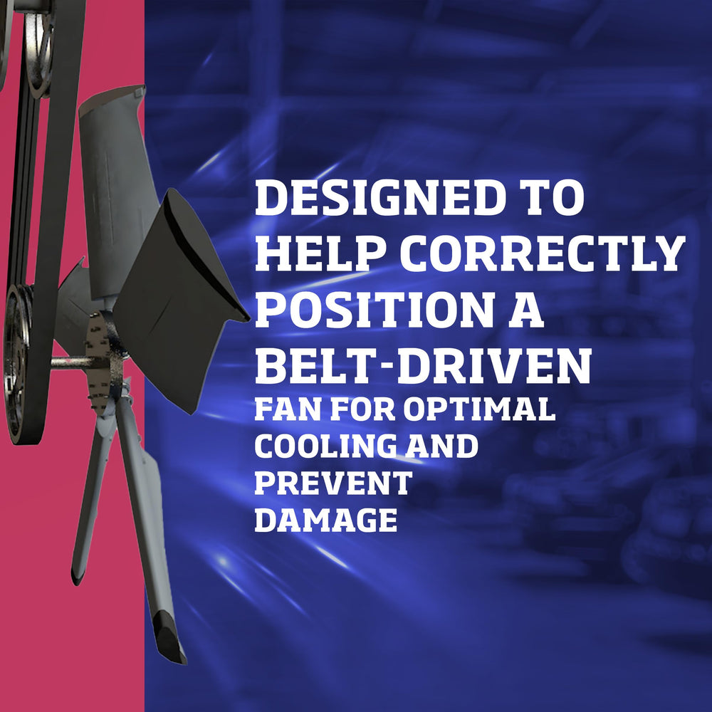 Flex-A-Lite demonstration of spacer creating proper clearance to prevent fan rubbing