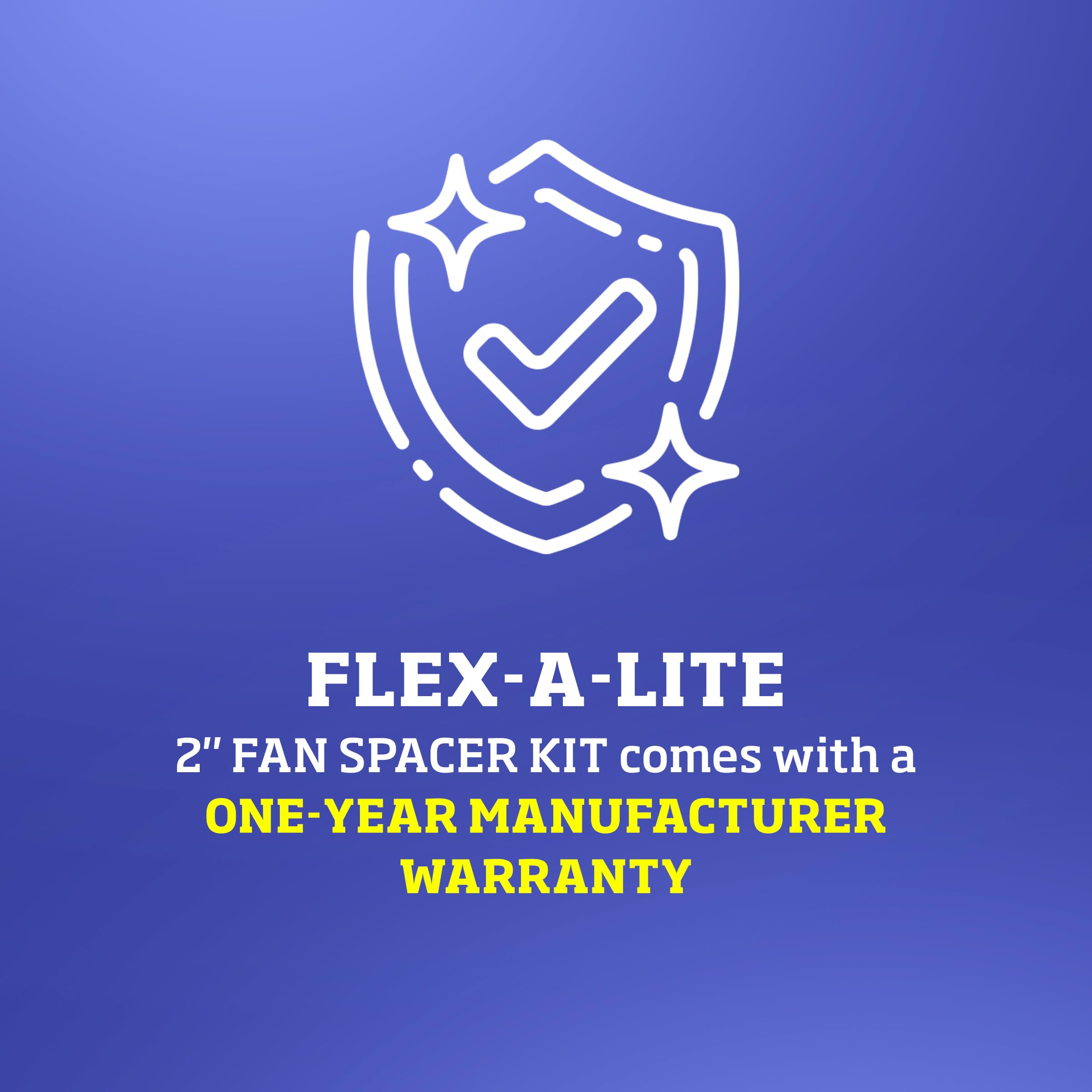 Flex-A-Lite spacer mounted on a fan assembly illustrating secure fit and protection
