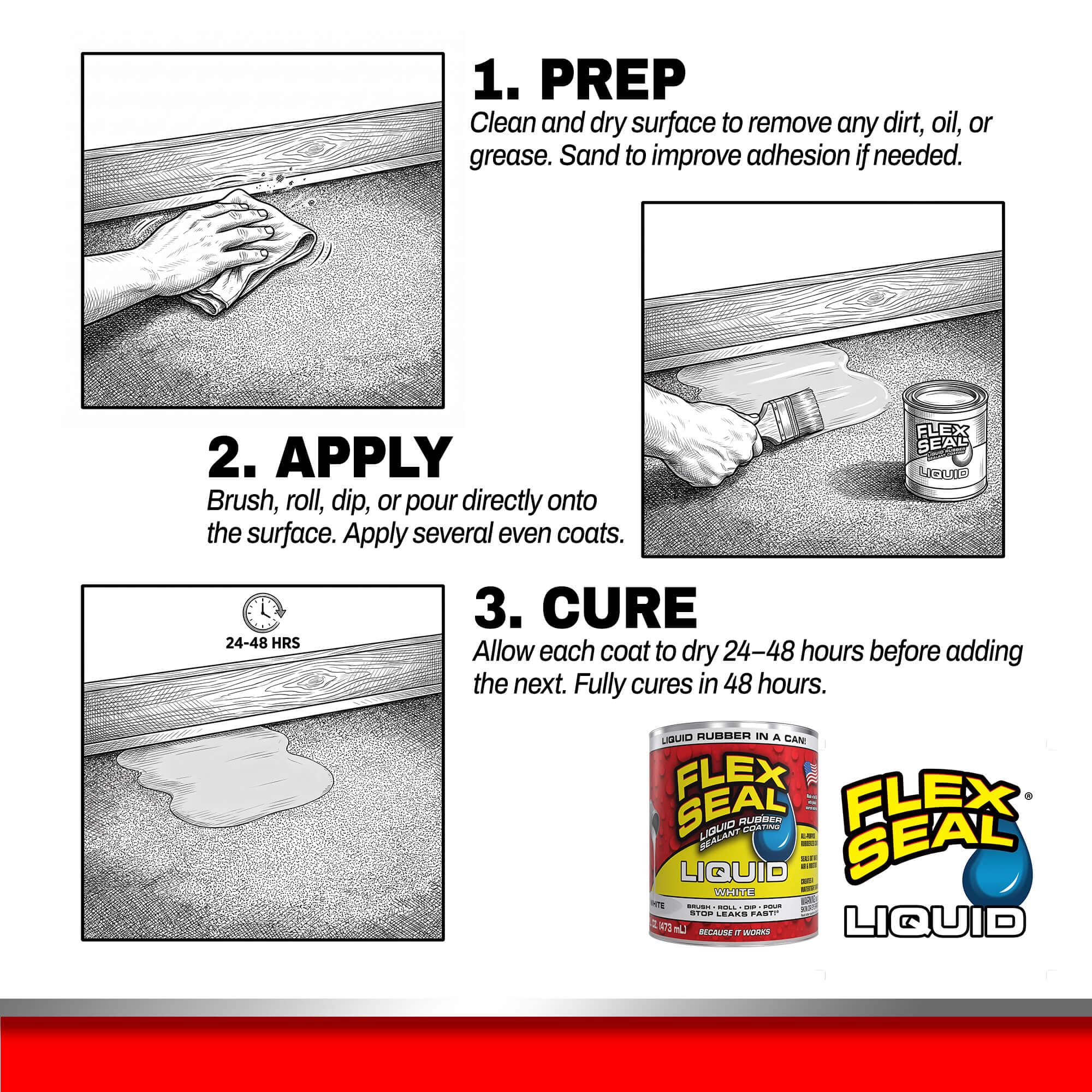 Flex Seal Liquid 16 oz size comparison illustrating portability and convenience