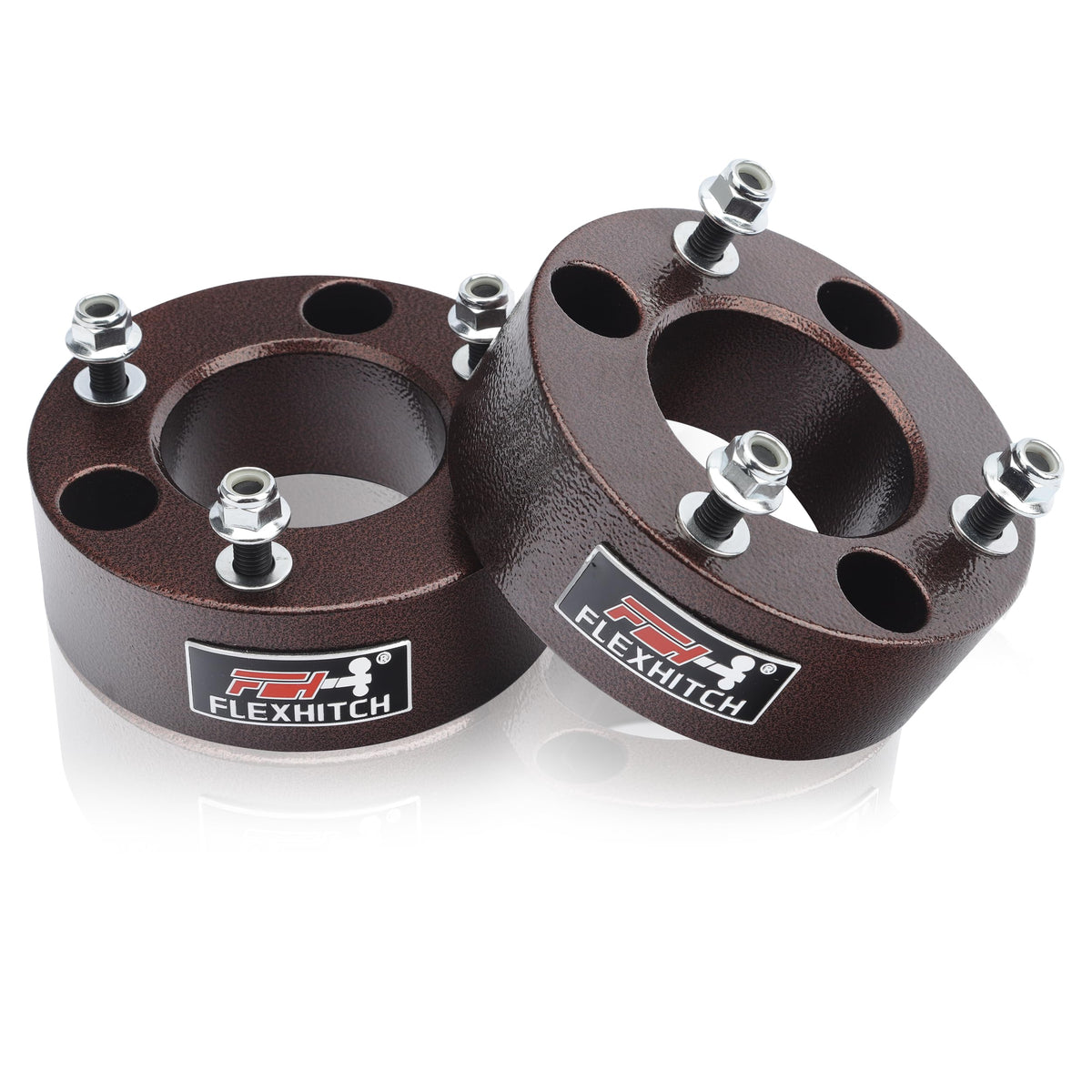 FlexHitch front spacers packaging showing brand and ready-to-install benefit