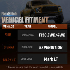 FlexHitch installed on F-150 front view demonstrating level stance benefit