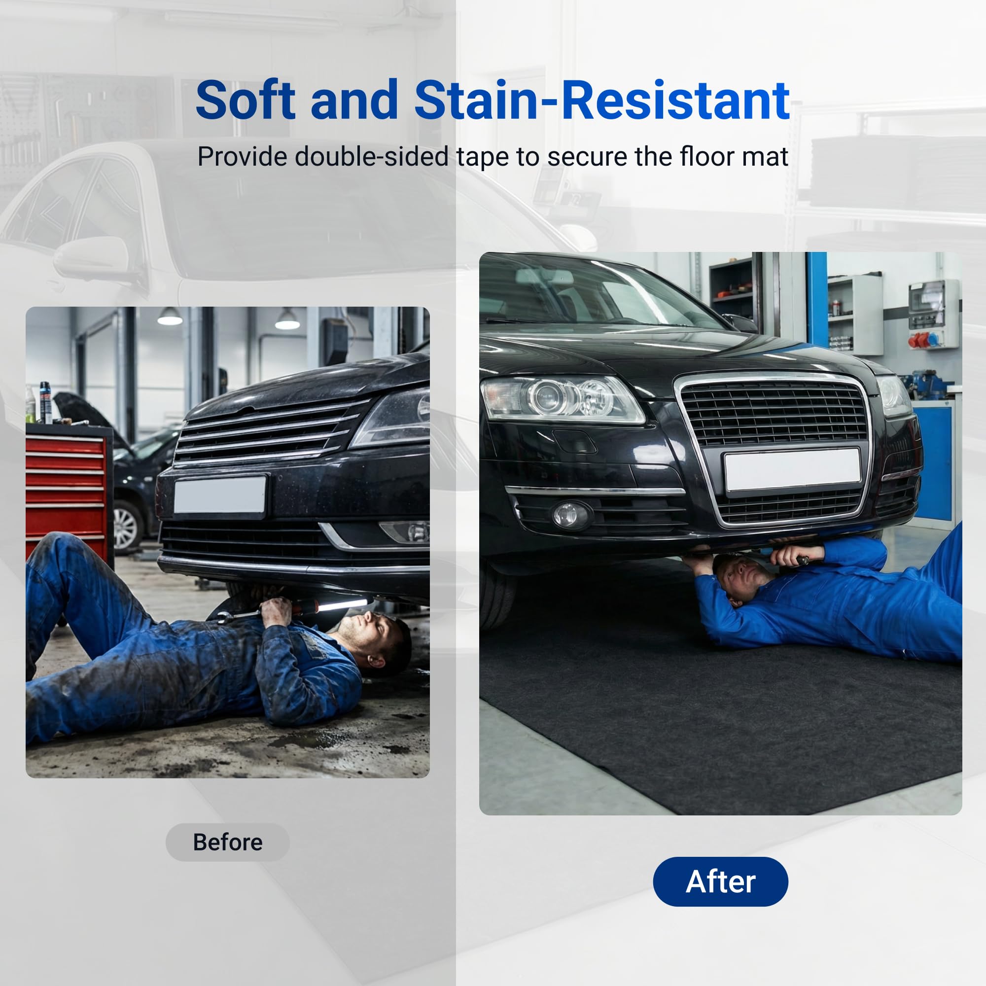 FLEXIMOUNTS mat in garage lifestyle scene improving floor appearance