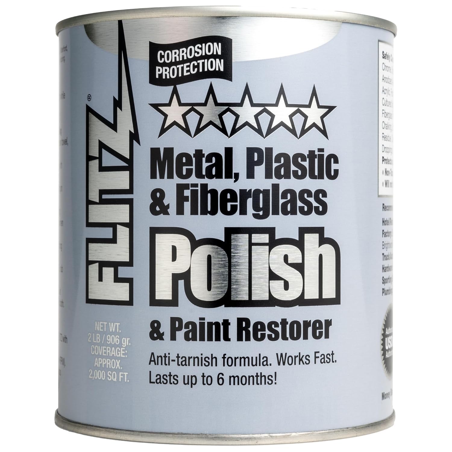 FLITZ metal polish front can showing brand and size for reliable maintenance