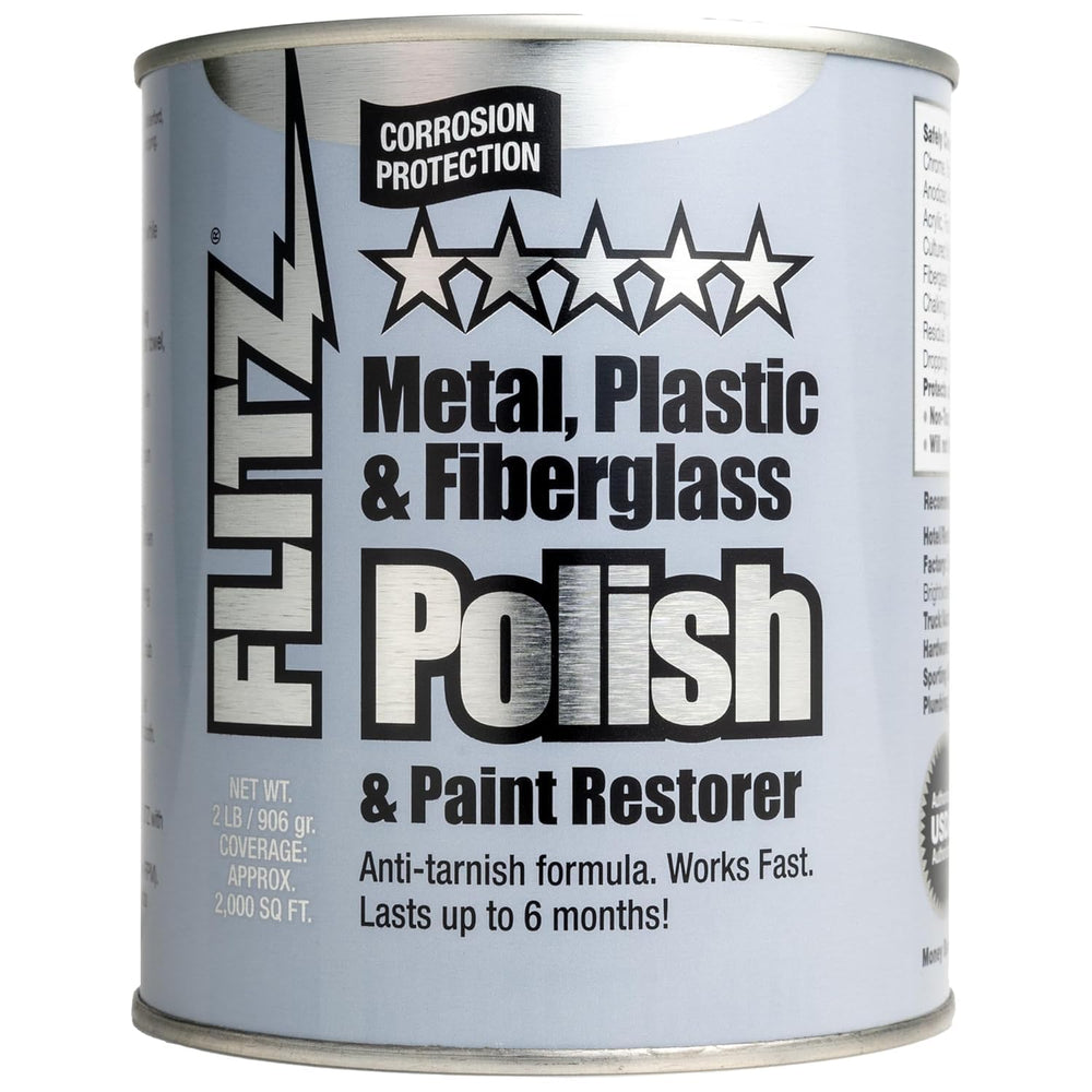 FLITZ metal polish front can showing brand and size for reliable maintenance