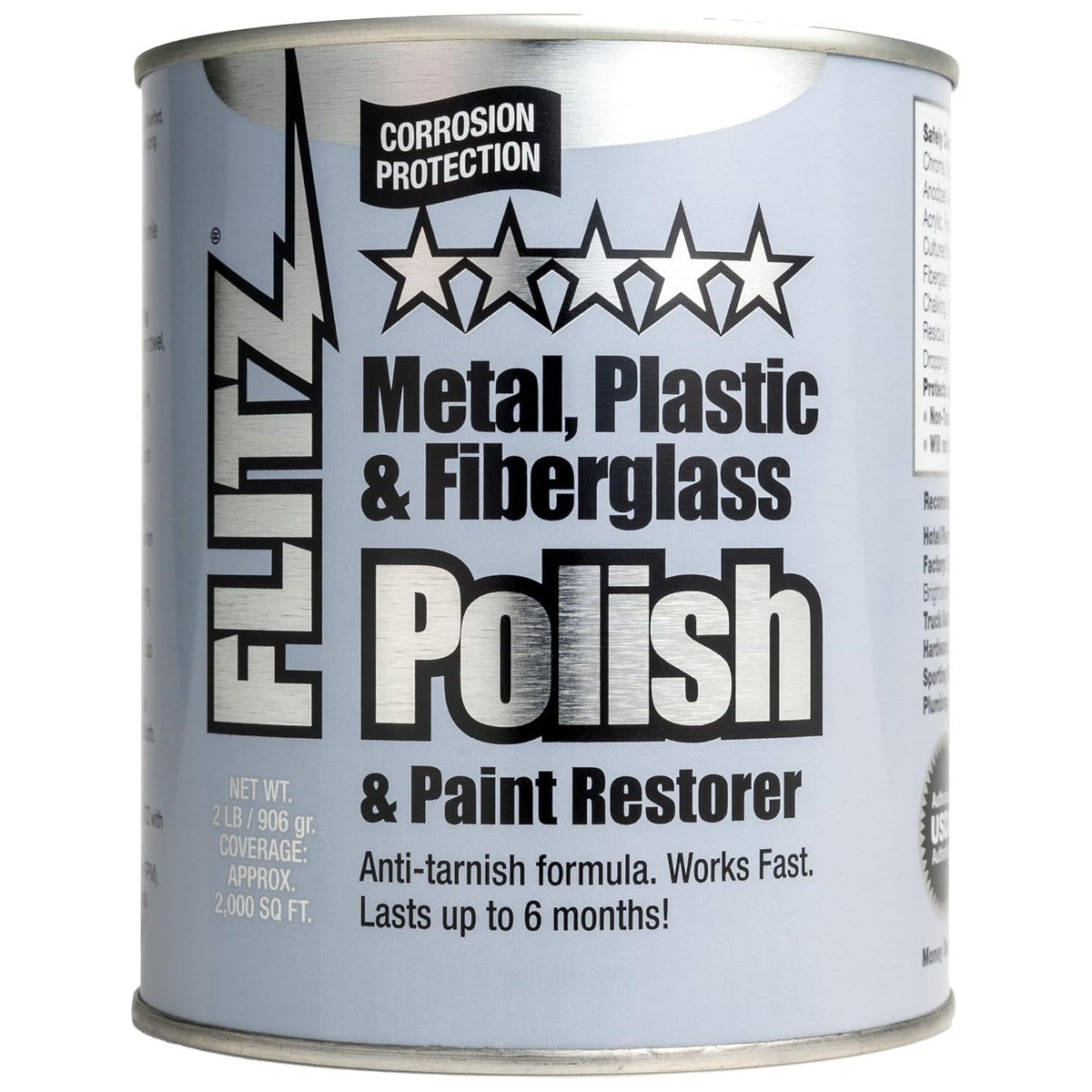 FLITZ metal polish front can showing brand and size for reliable maintenance