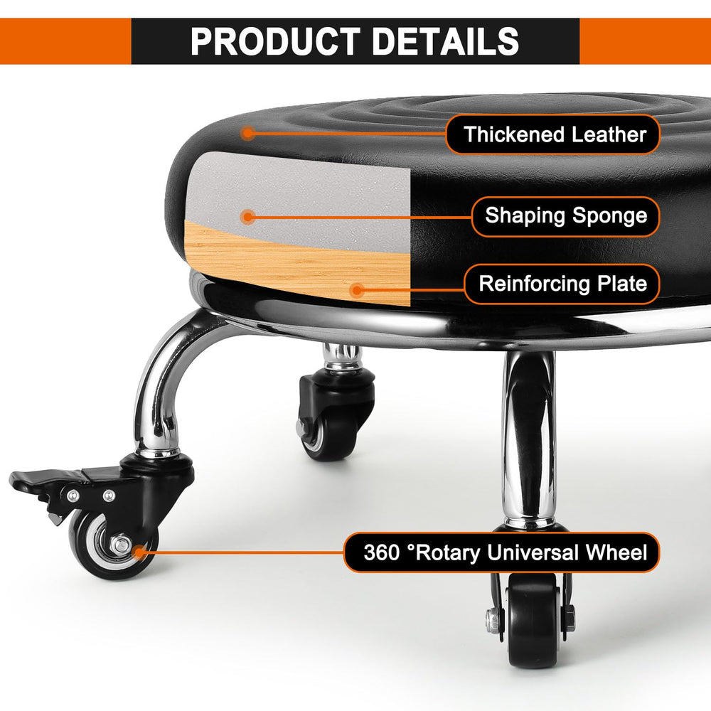 FLOLXNB underside view of five casters showing smooth 360-degree mobility benefit