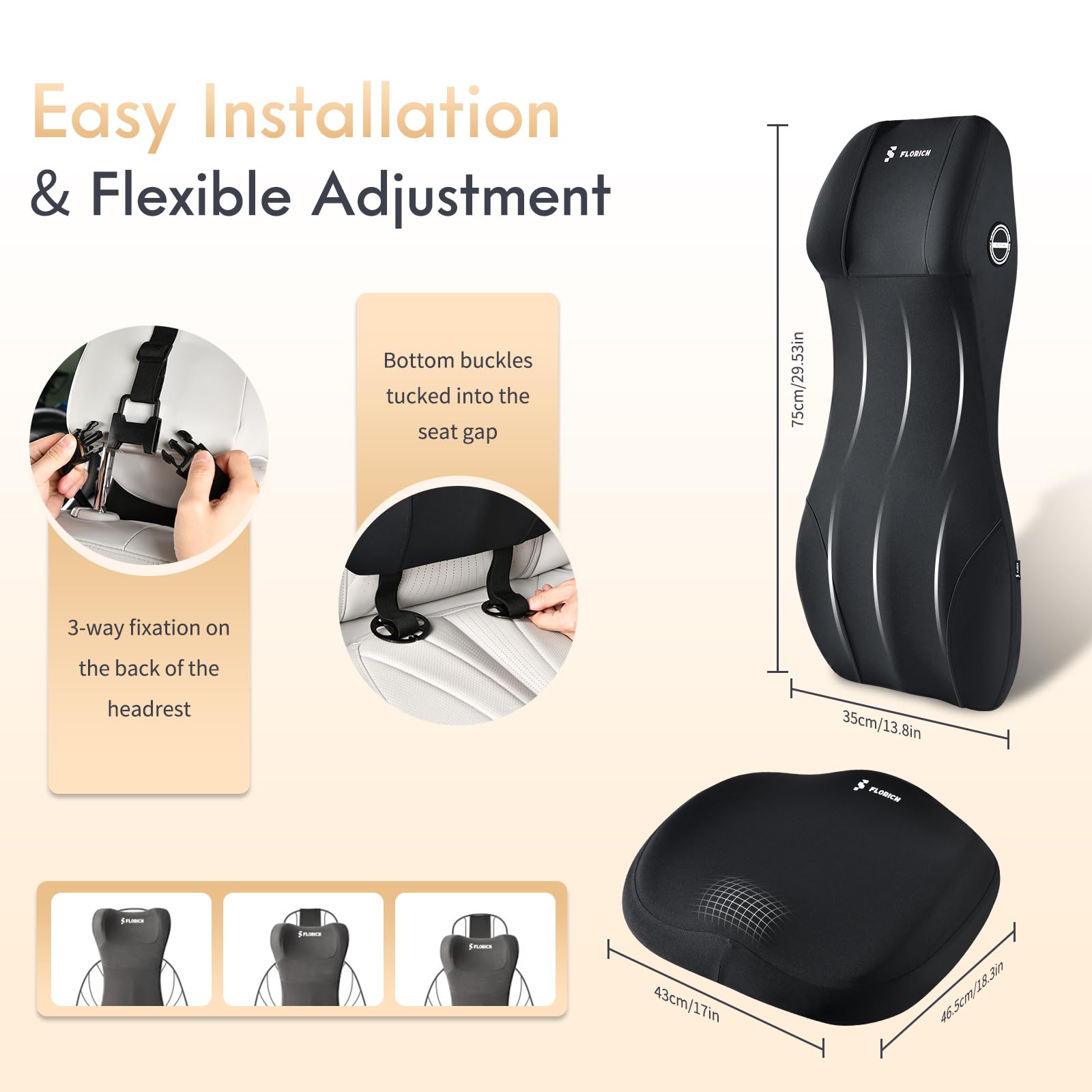 FLORICH removable washable cover detail offers easy cleaning