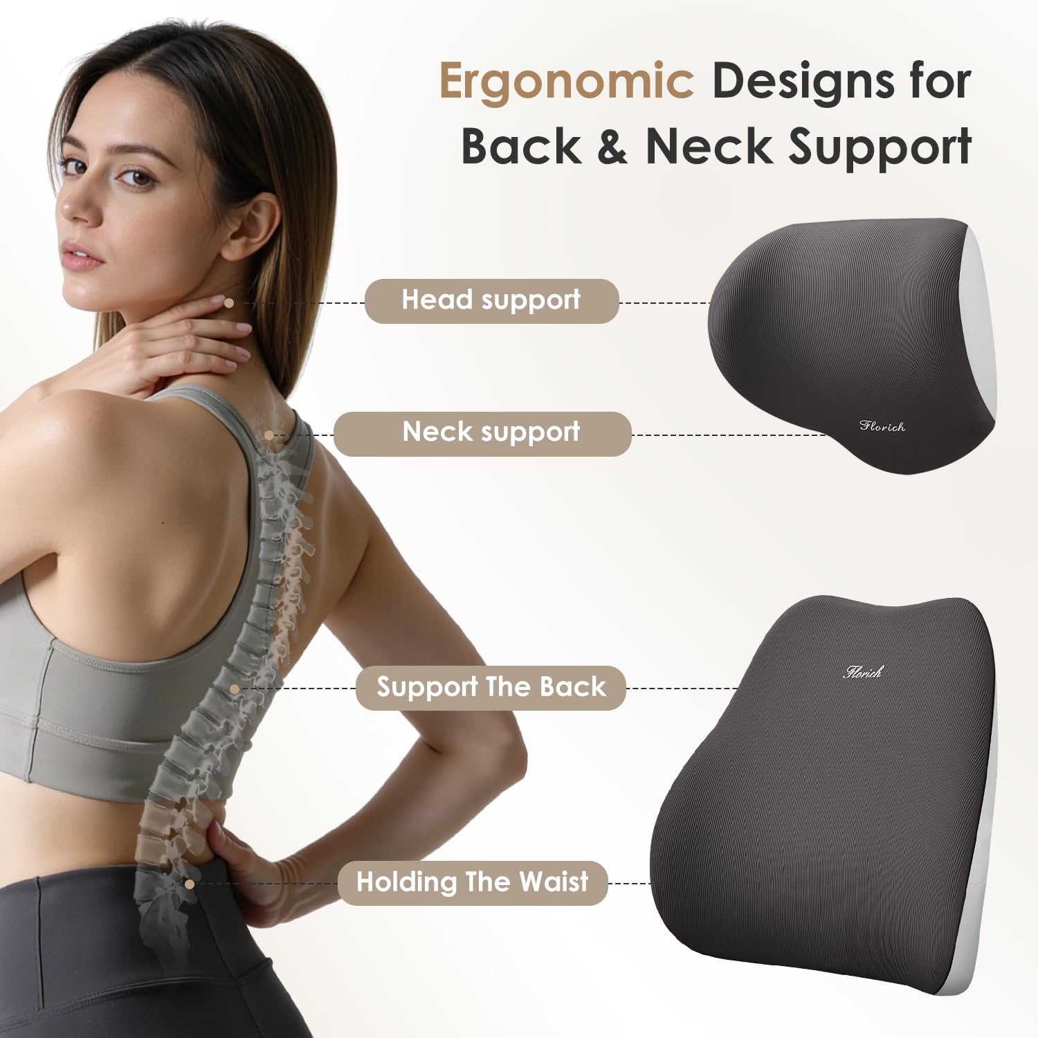 FLORICH seat cushion installed in driver seat for stable posture