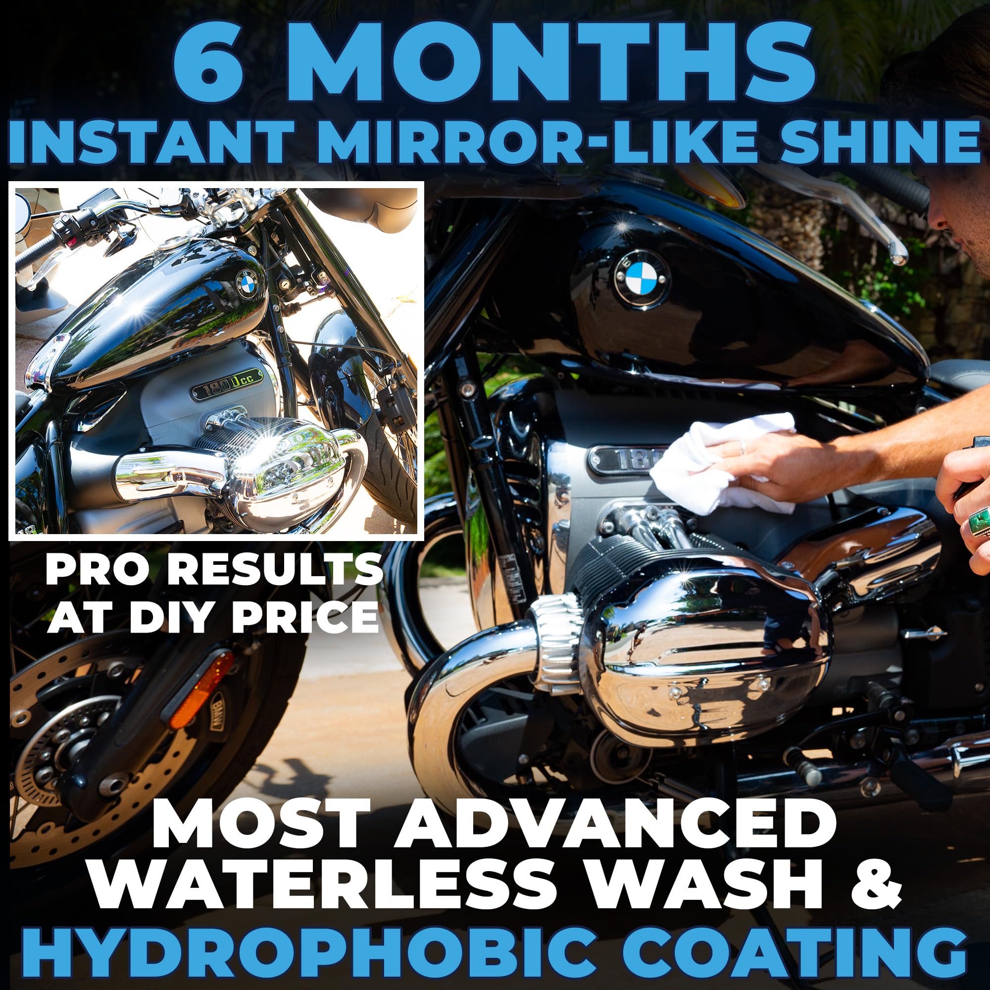 Flowgenix being applied to a motorcycle offering quick protection