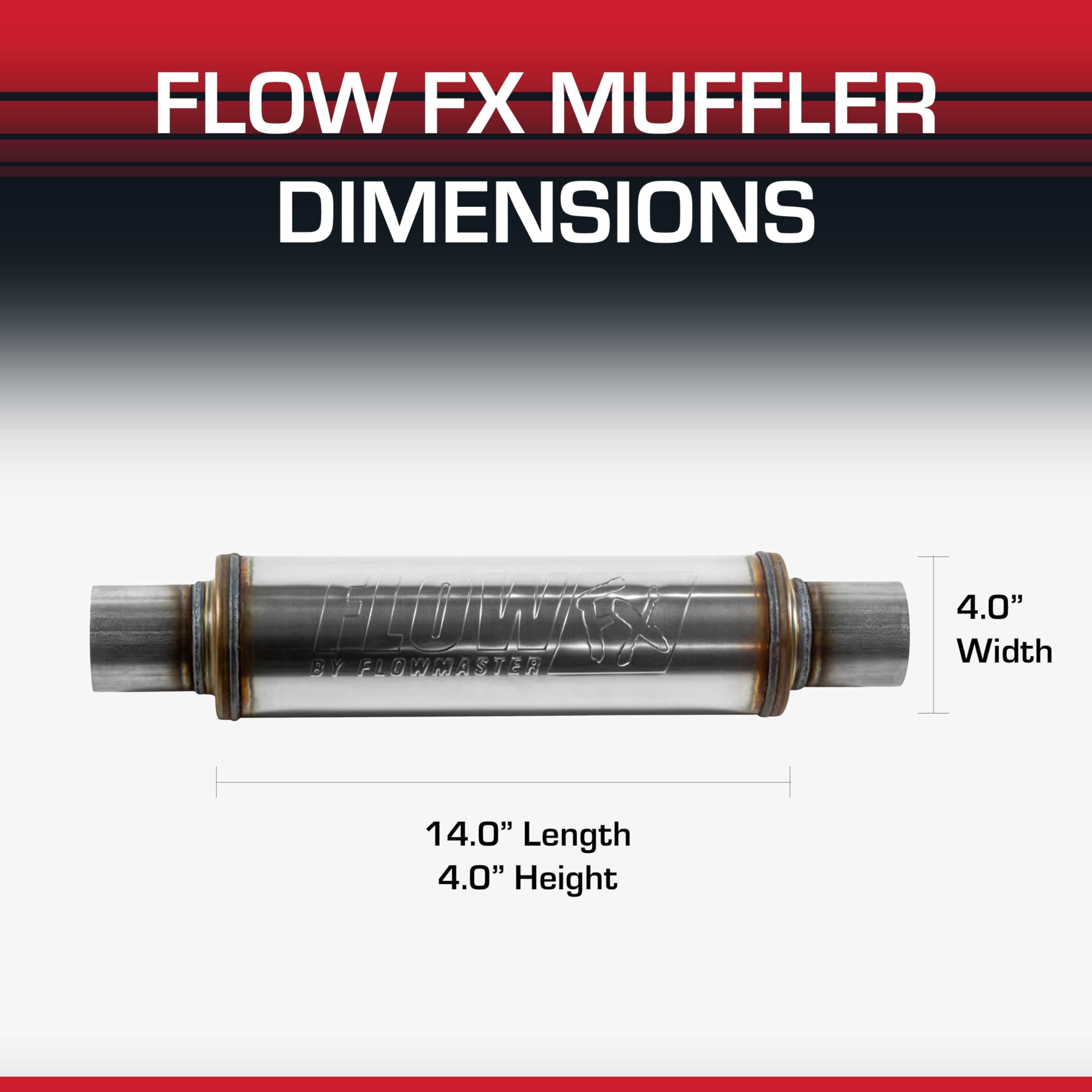 Flowmaster inlet and outlet angle close-up showing reversible flow options