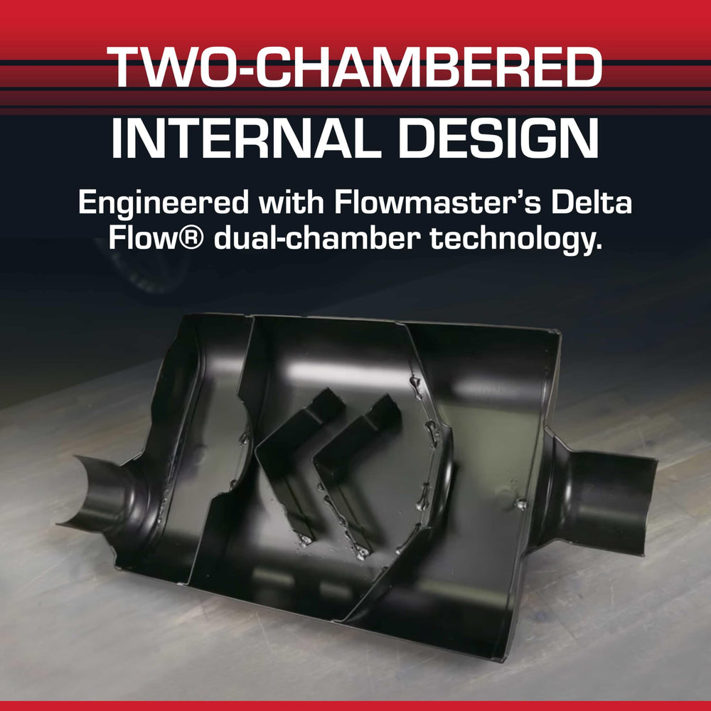 Flowmaster Super 44 on truck driving by showing aggressive exterior sound benefit