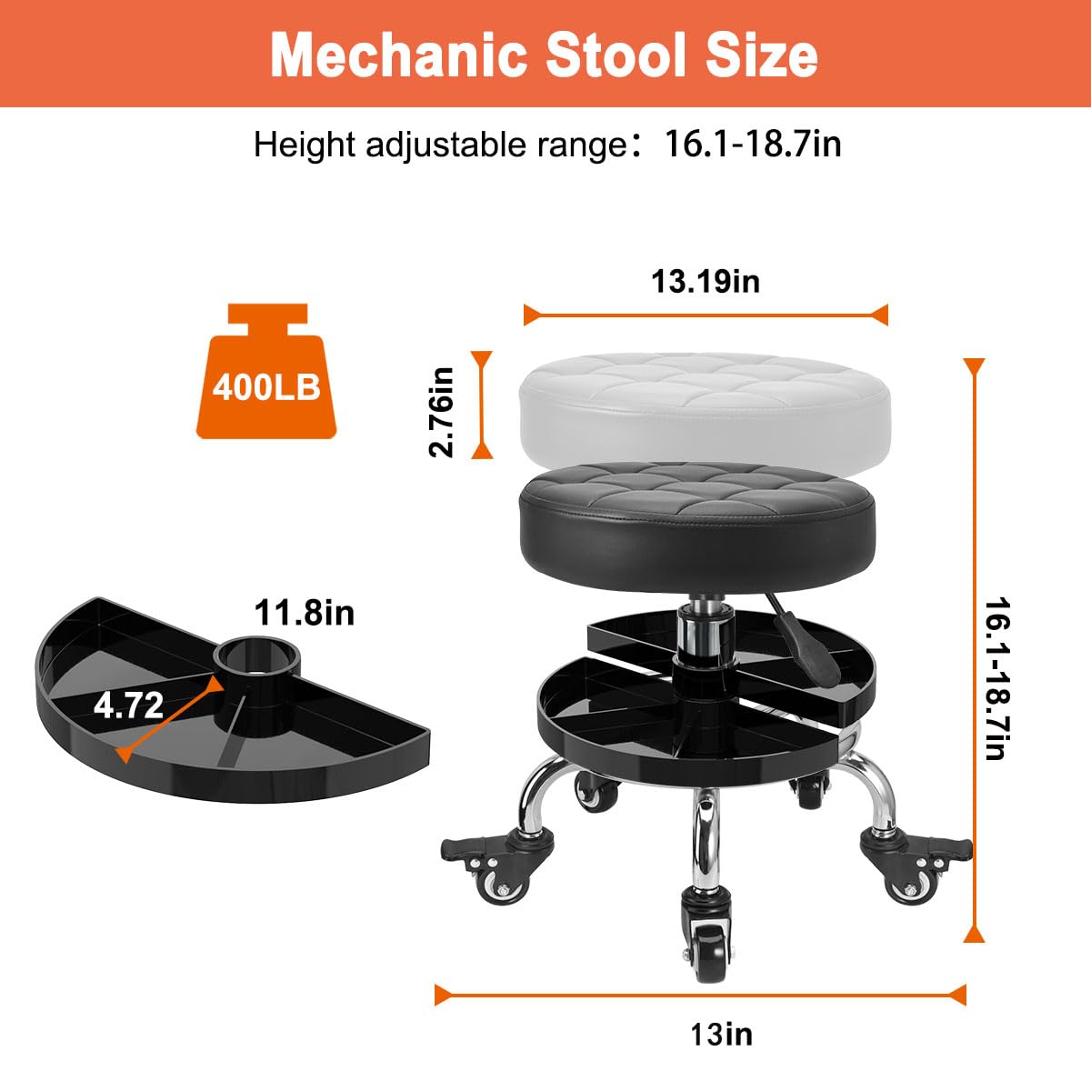 FLOLXNB stool positioned in a garage offering convenience during car repairs