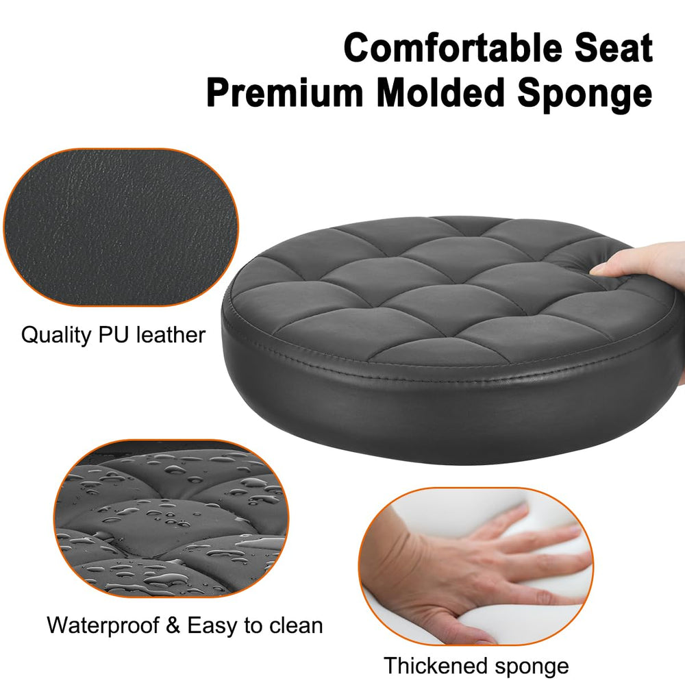 FLOLXNB closeup of thick PU leather seat cushion for prolonged comfort
