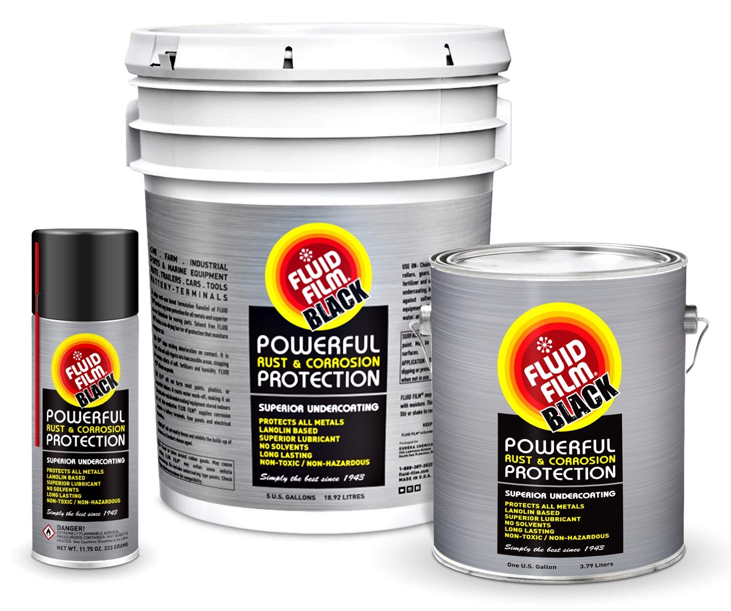 Fluid Film Black before and after equipment comparison showing rust reduction