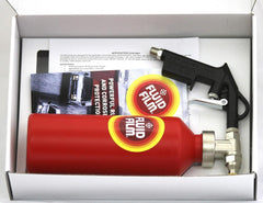 Fluid Film kit wands spraying into wheel well demonstrating reach and cavity coverage benefit
