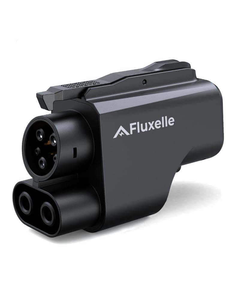 Fluxelle adapter front view showing NACS and CCS ends and brand durability