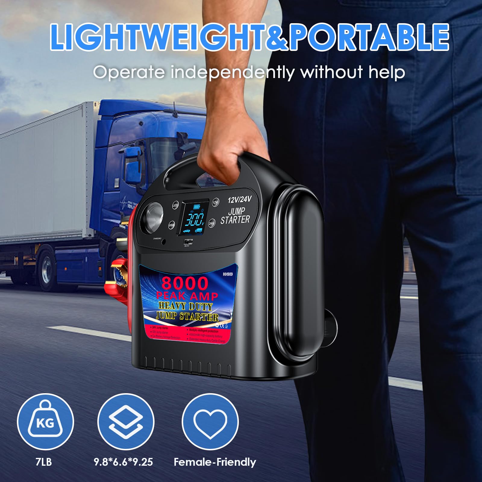 FlyAuto next to toolbox showing compact size for easy transport