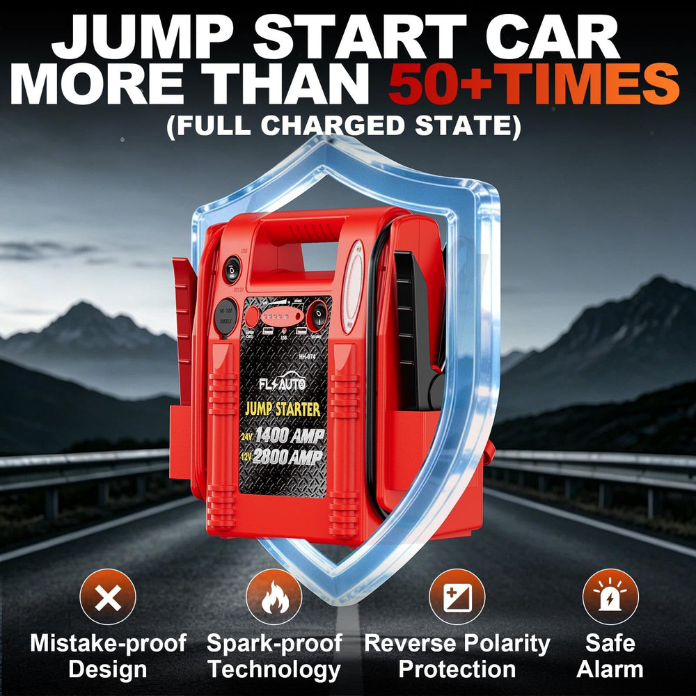 FlyAuto connected to truck battery to provide fast reliable engine starts