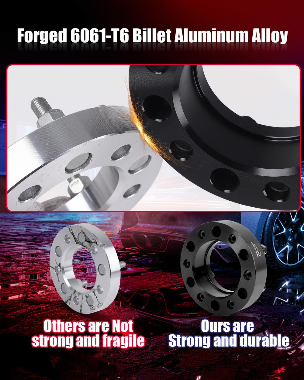 FLYCLE detail of 1/2-20 studs and threads showing durable secure wheel mounting