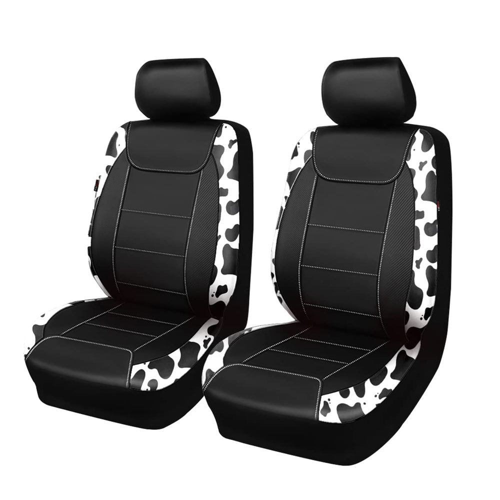 Flying Banner full front seat cover installed showing sleek carbon-fiber look and protective fit