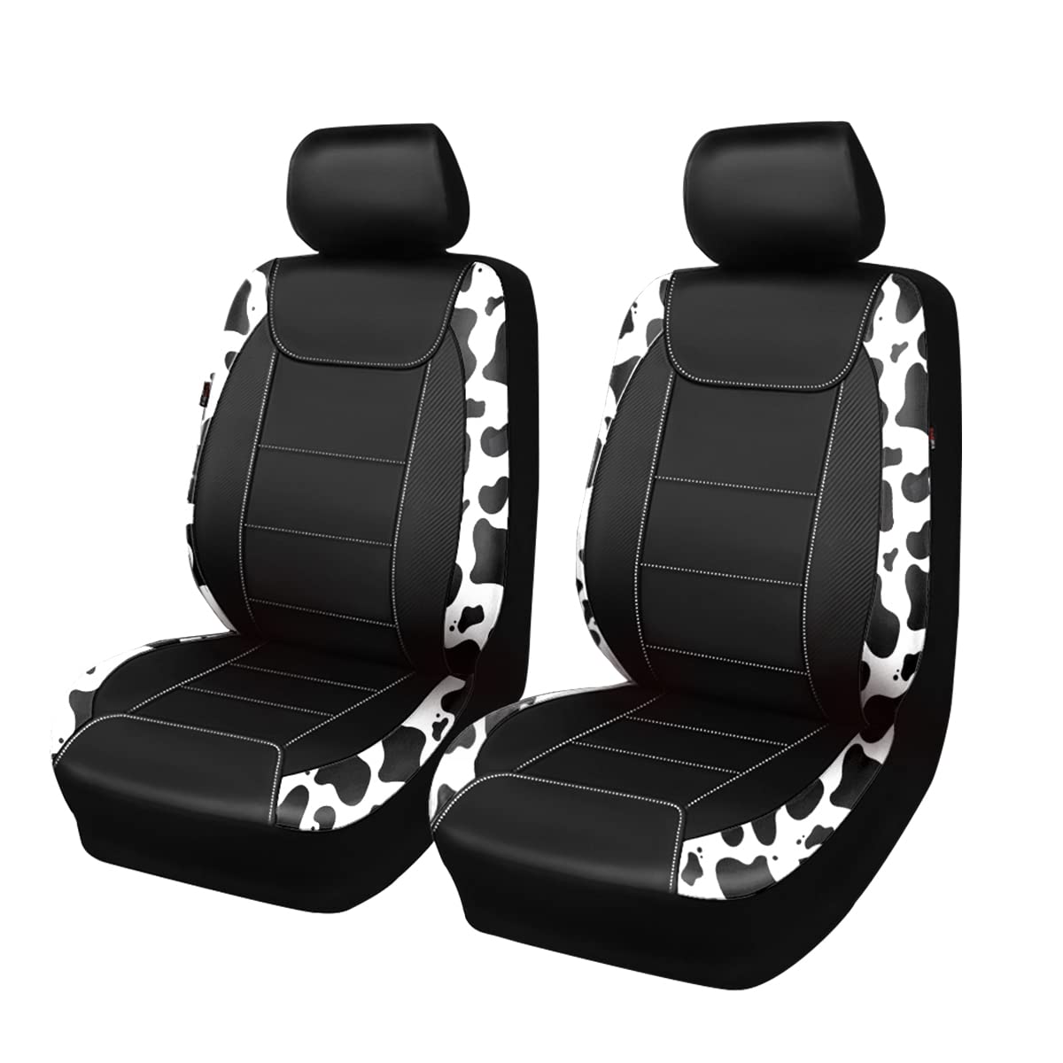 Flying Banner full front seat cover installed showing sleek carbon-fiber look and protective fit