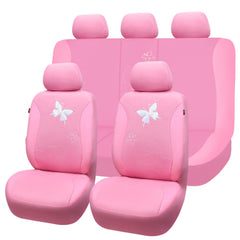 Flying Banner front seat full view showing lace and solid pink for stylish protection