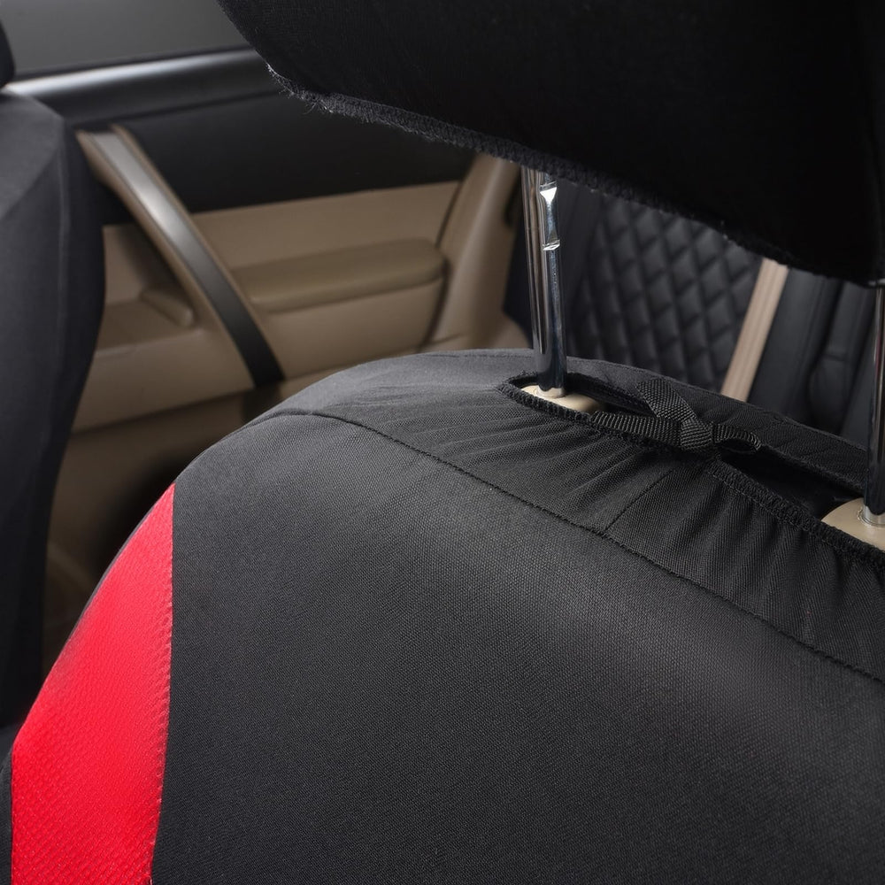 Flying Banner headrest and hook fixings displaying easy-install hardware benefit