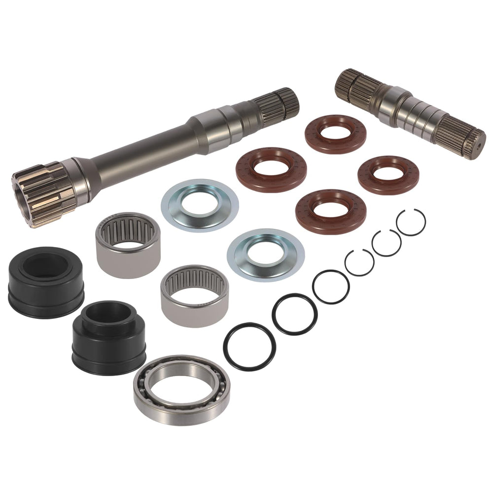 Flynsu boxed front axle kit showing full contents and fit verification benefit