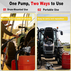 FMCNMech portable pump transferring diesel demonstrating on-site convenience benefit