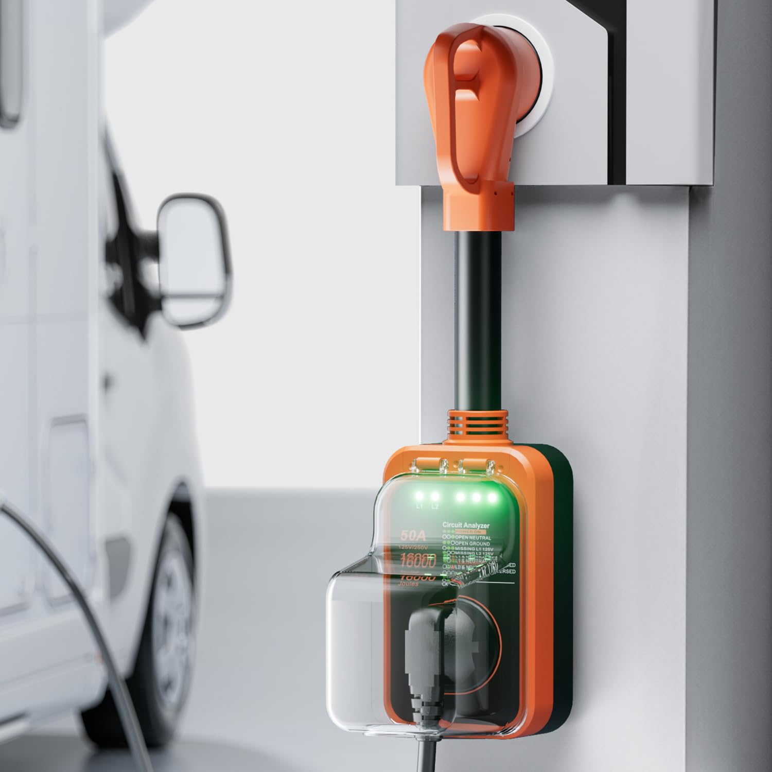 FOCSPROD in use connected to a travel trailer demonstrating protection