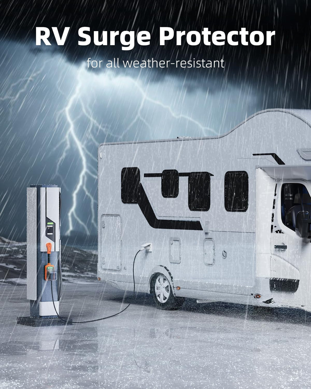 FOCSPROD mounted on campground pedestal protecting RV power at site