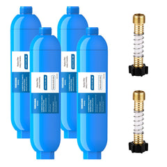 FOIRCEADAL front view of inline filter showing compact design and benefit of cleaner water