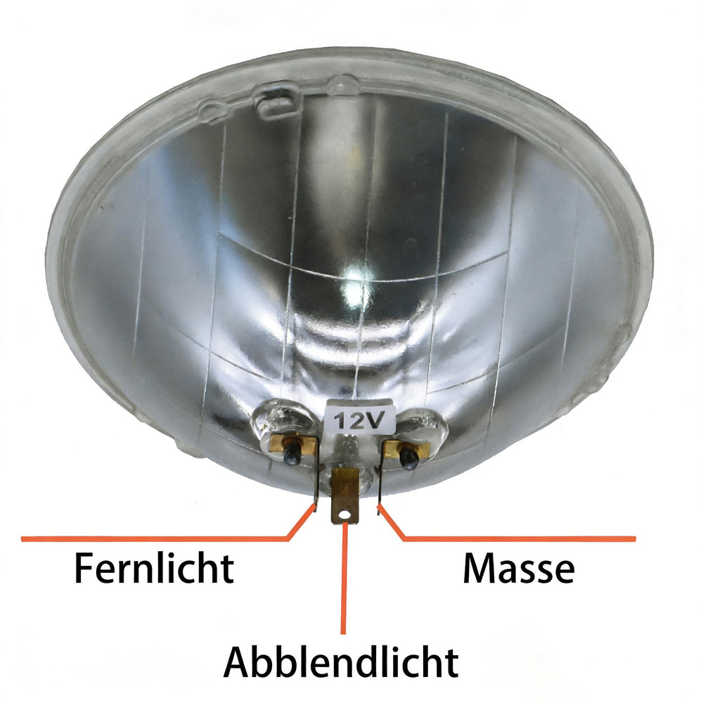 fokes rear terminals of H6024 sealed beam showing vehicle-specific connector for simple swap