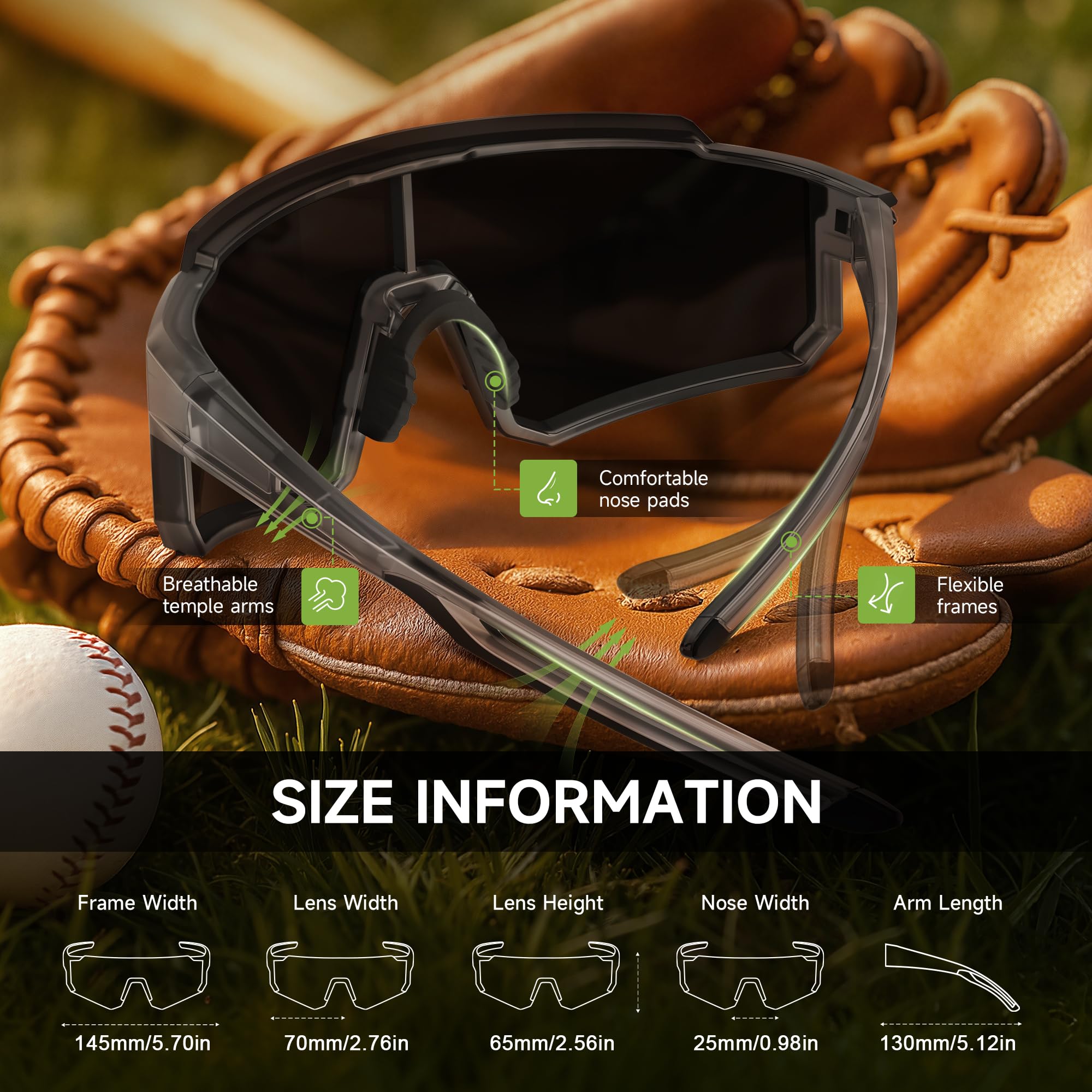 Foliful on baseball player showing impact-ready fit and clear vision