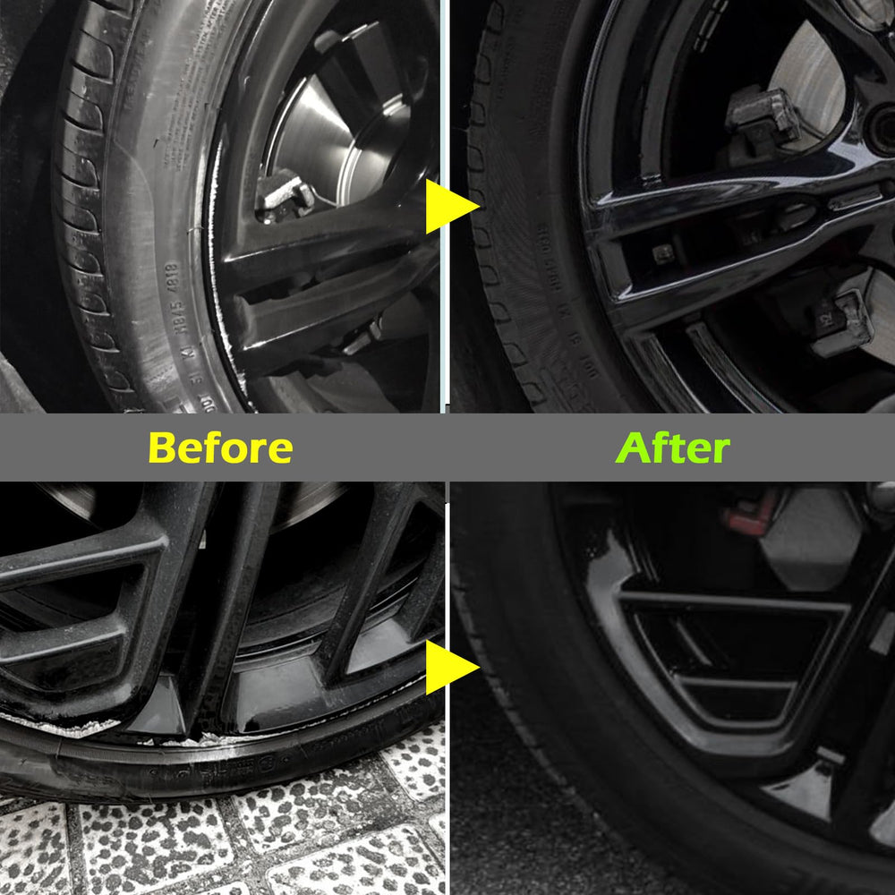 FOLLOWIN paint being applied to a wheel lip demonstrating quick curb rash repair