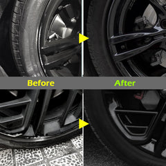 FOLLOWIN paint being applied to a wheel lip demonstrating quick curb rash repair