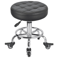FLOLXNB front view showing compact rolling stool and comfortable PU seat