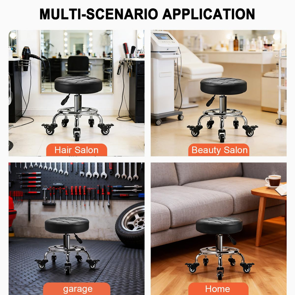 FLOLXNB stool placed in a salon demonstrating professional mobility benefit