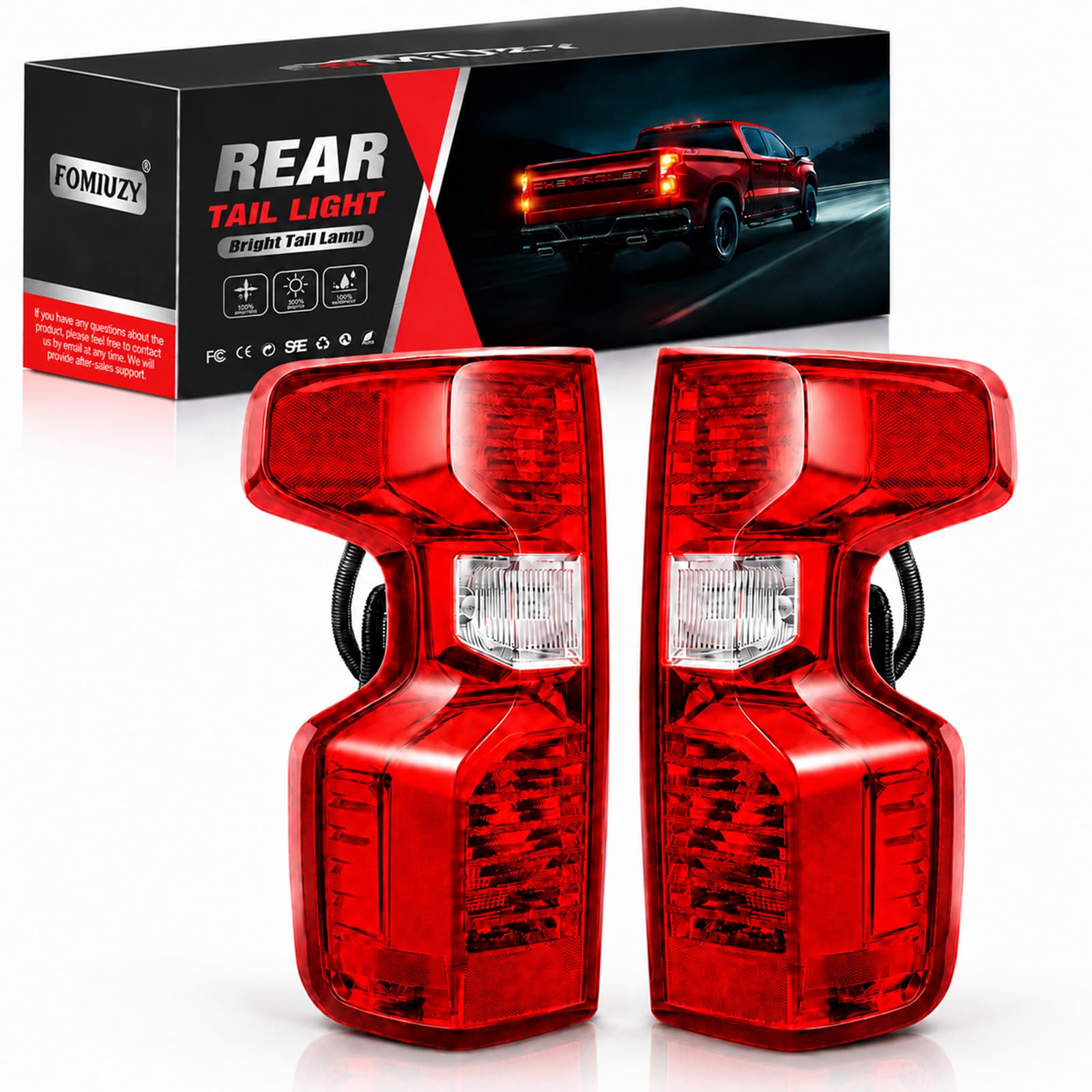 FOMIUZY front view tail lights showing exact fit and OEM appearance