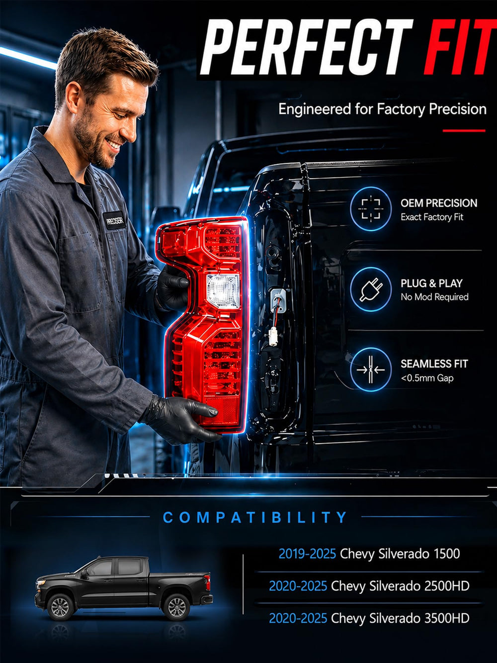 FOMIUZY boxed packaging with both left and right assemblies for complete replacement