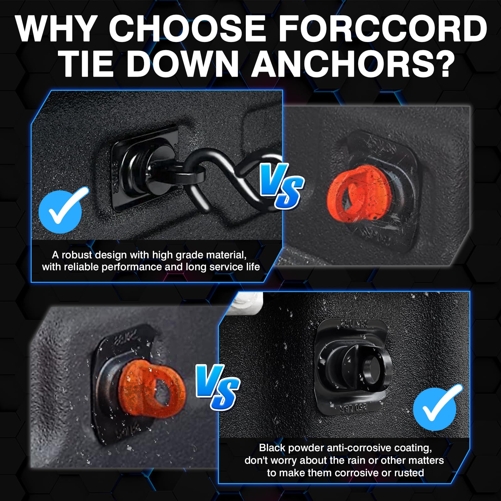 Forccord installed on Silverado bed demonstrating extra tie points benefit