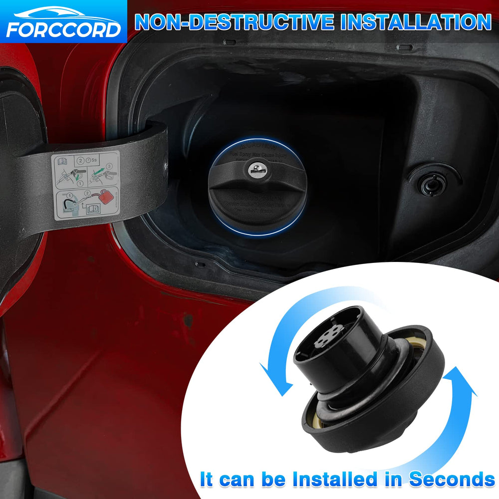 Forccord on vehicle with open fuel door showing compatibility benefit
