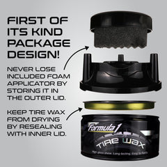 Formula 1 open lid with foam applicator for precise, mess-free application