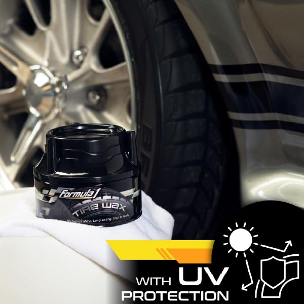 Formula 1 on plastic bumper trim showing rejuvenated black finish and protection