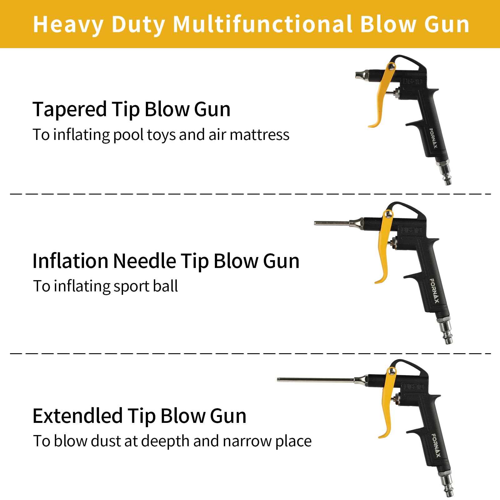 FORNAX metal blow gun detail highlighting durable construction and control