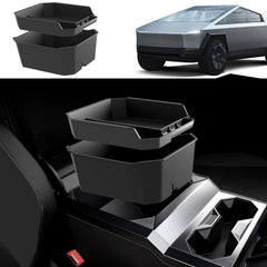 Foronetry front view of organizer showing neat console storage benefit