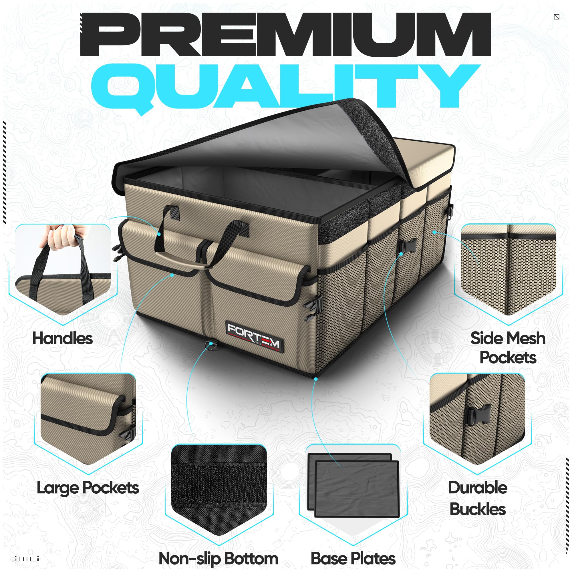 FORTEM close-up of rigid base plates providing support and upright stability benefit: durable